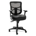Alera Alera EL4215 Elusion Series Mesh Mid-Back Multifunction Chair; Black Leather EL4215